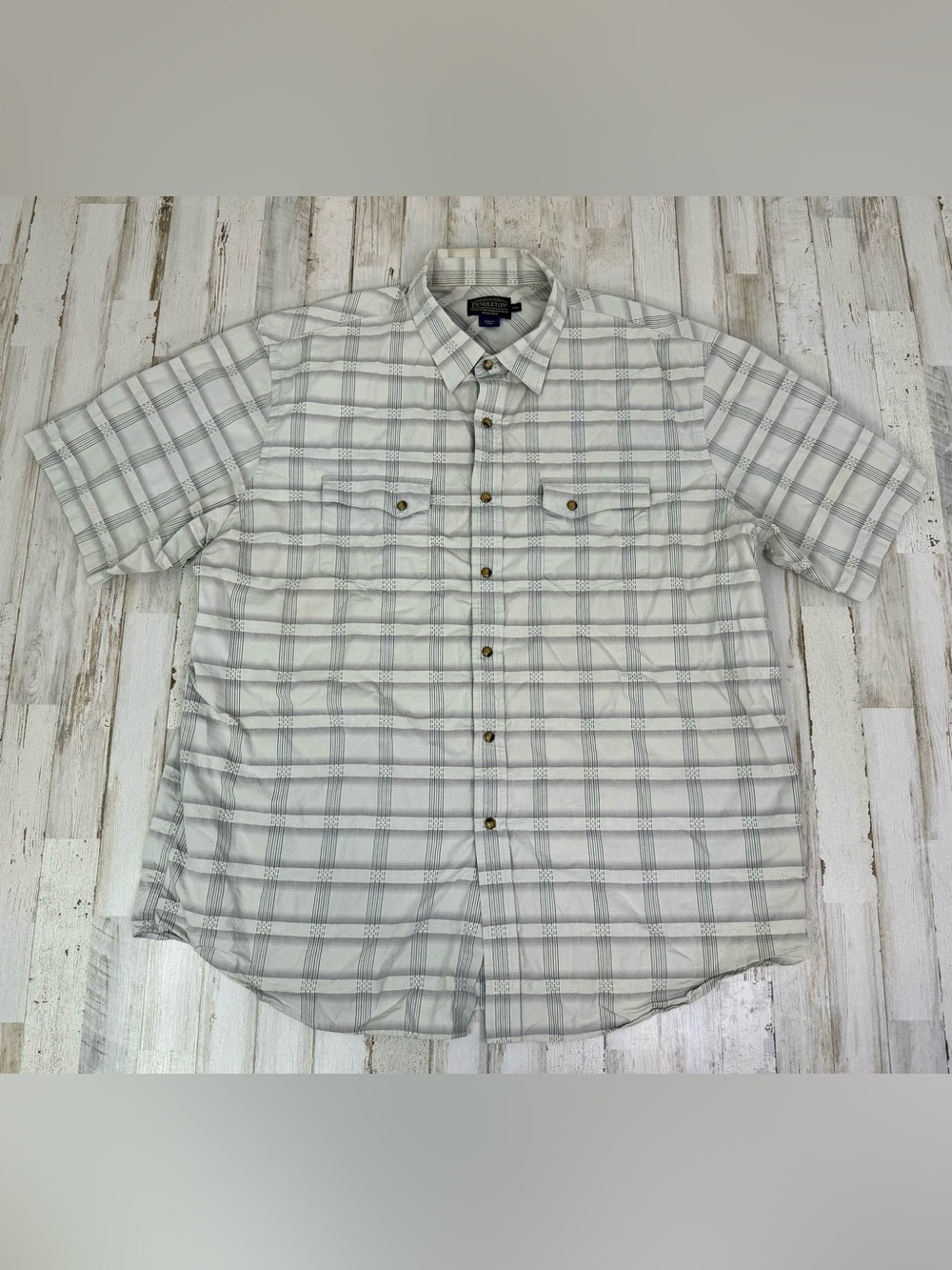 Pendleton Frontier Pearl Snap Shirt Men's 2XL Plaid Western Short Sleeve